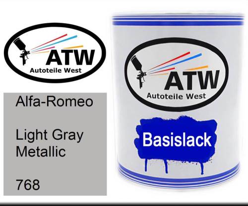 Alfa-Romeo, Light Gray Metallic, 768: 1L Lackdose, von ATW Autoteile West.